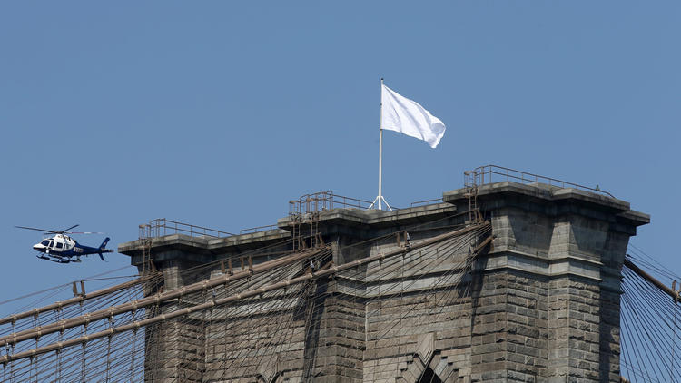 white flag brooklyn bridge