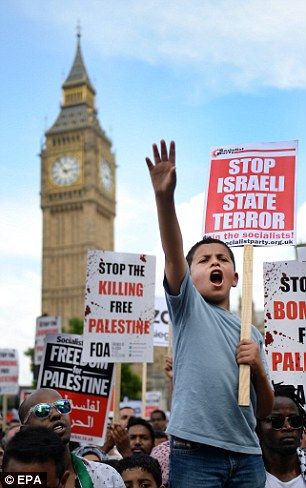 Young Palestinian protestor in London