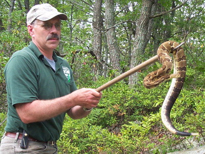 man and snake