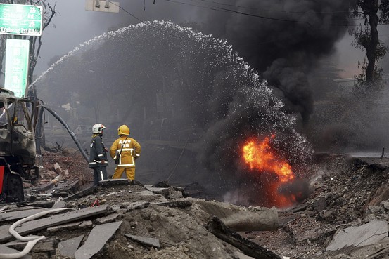 gas explosion fires taiwan
