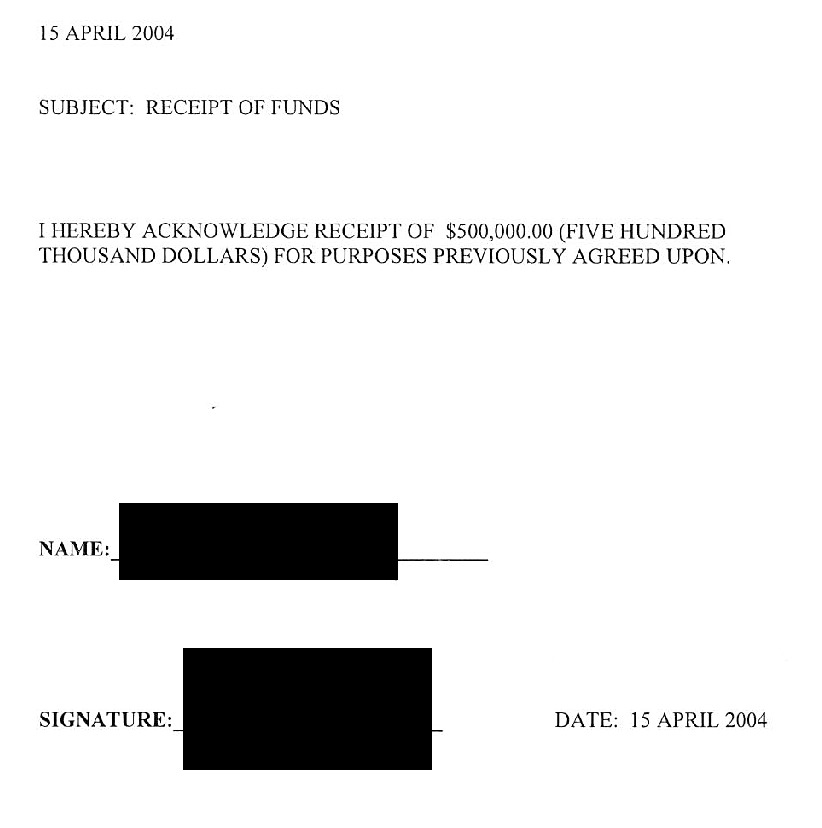 israel receipt