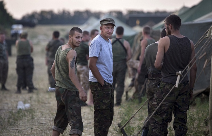 Ukrainian soldiers in refugee camps in russia