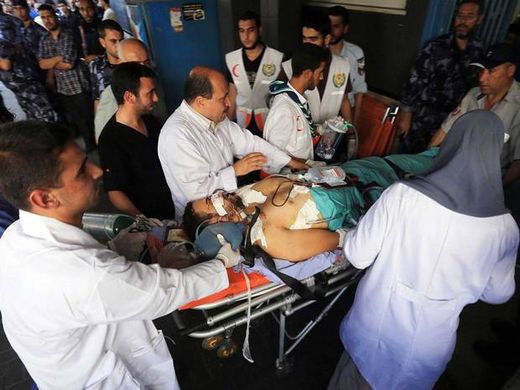 medis and injured Gaza